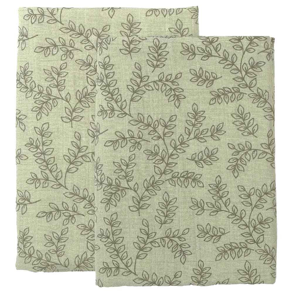 A little Lovely Company - Muslin Cloth Set of 2 Leaves - Sage