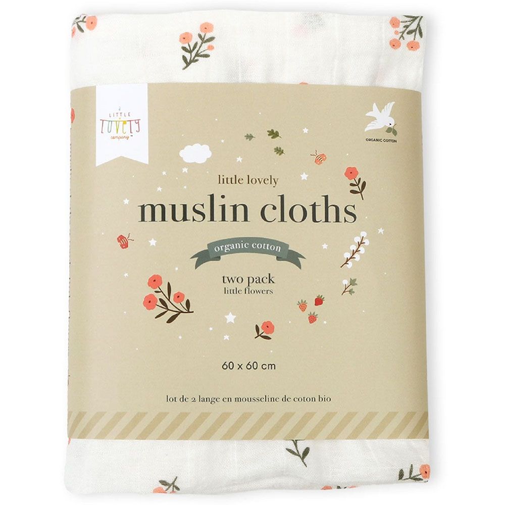 A little Lovely Company - Muslin Cloth Little Flowers Set of 2