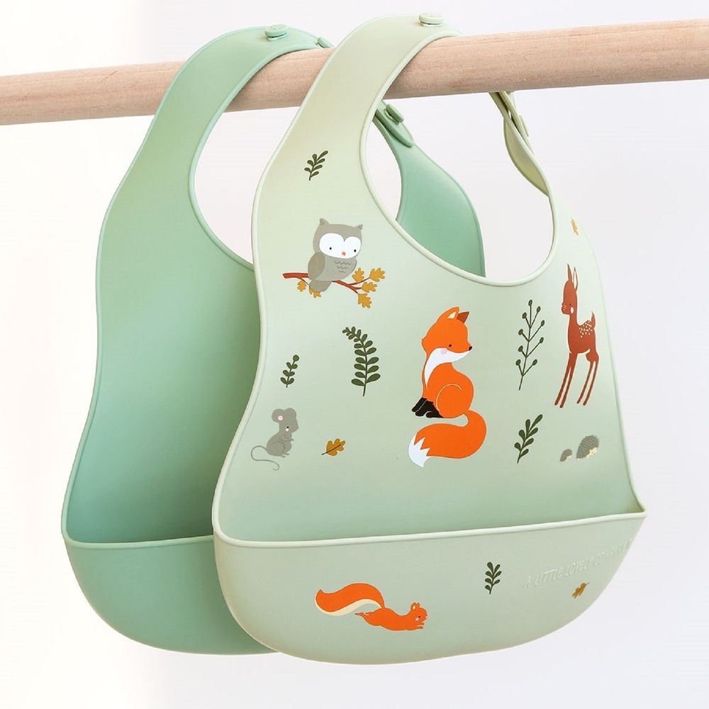 A little Lovely Company - Forest Friends Silicone Bib - Pack of 2