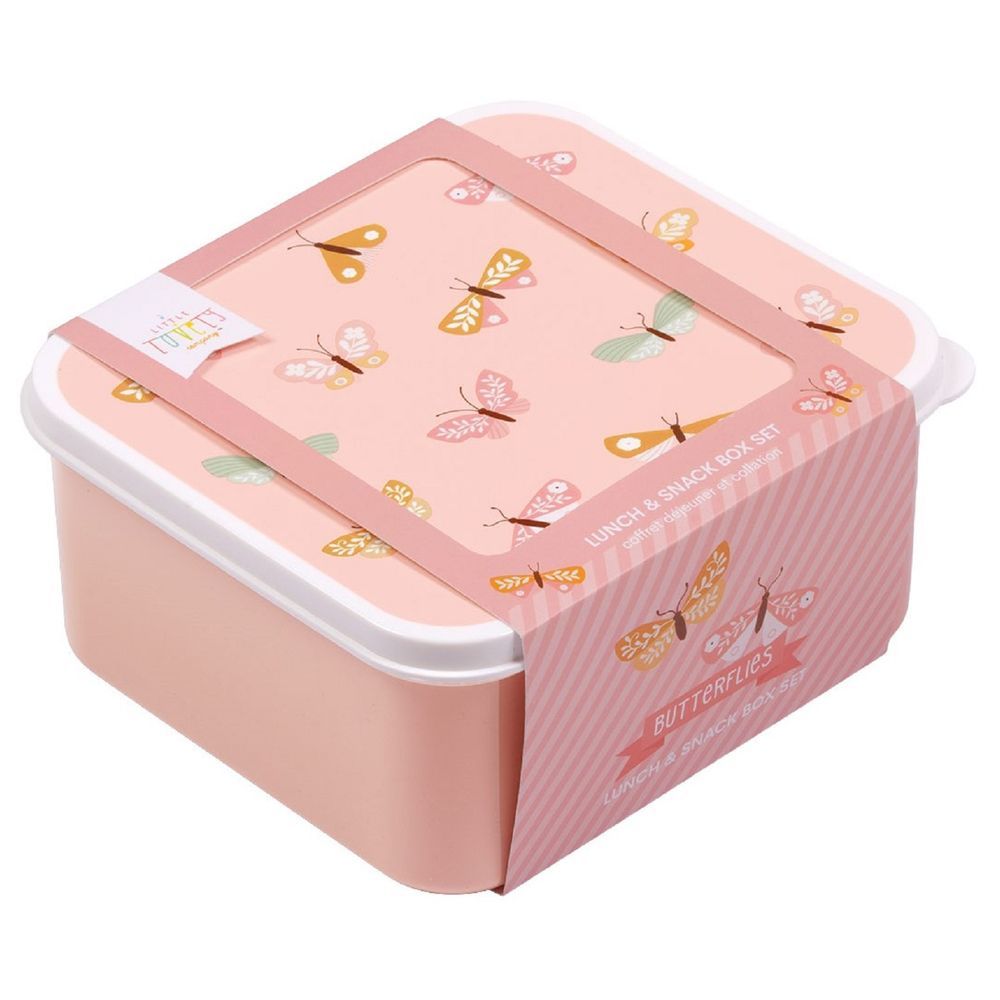 A little Lovely Company - Lunch & Snack Box Set - Butterflies