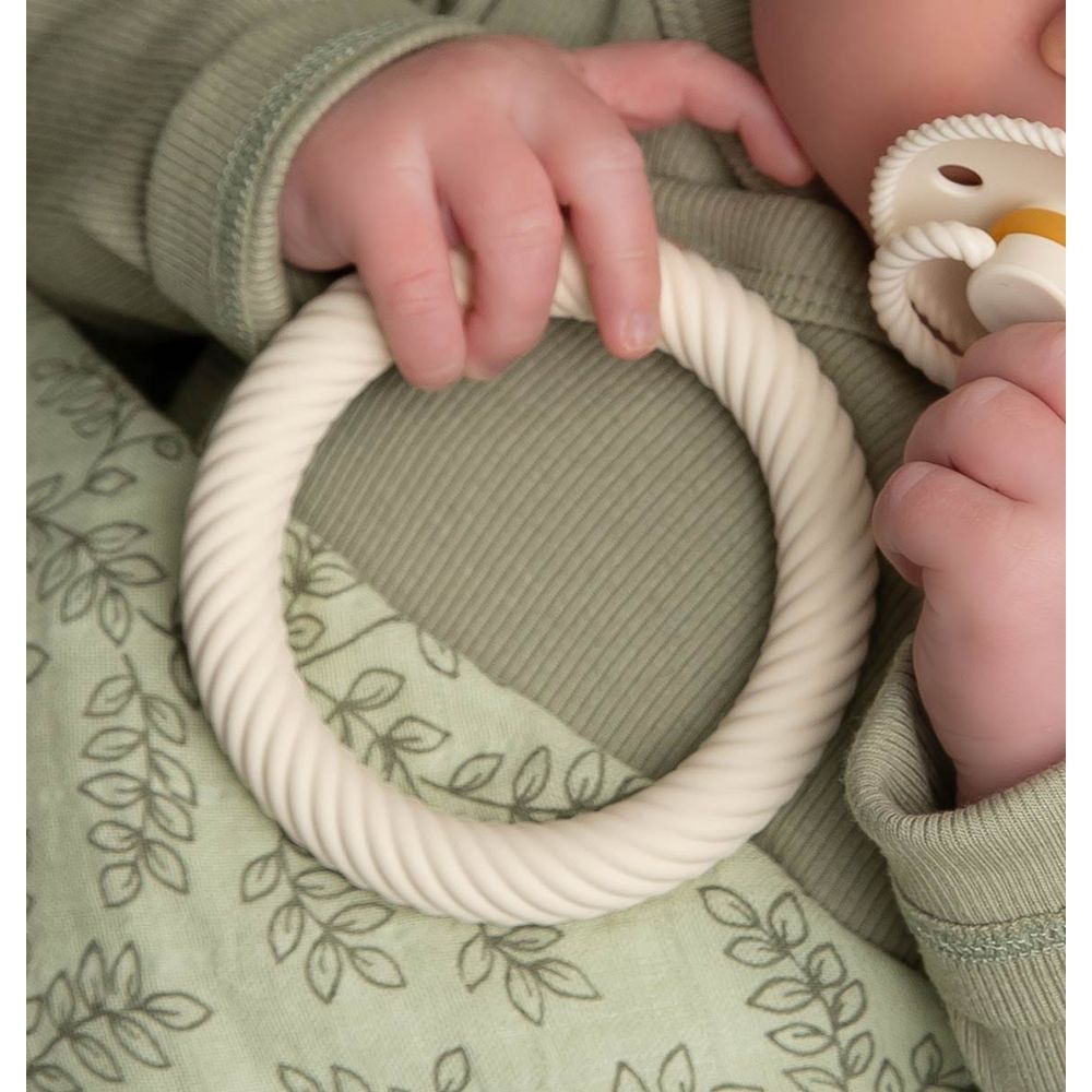 A little Lovely Company - Classic Teether - Pack of 2 - Sage/Cream