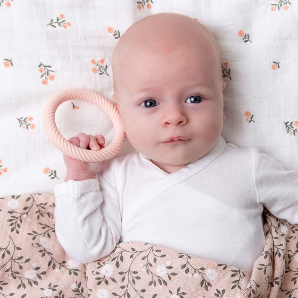 A little Lovely Company - Classic Teether - Pack of 2 - Pink/Cream