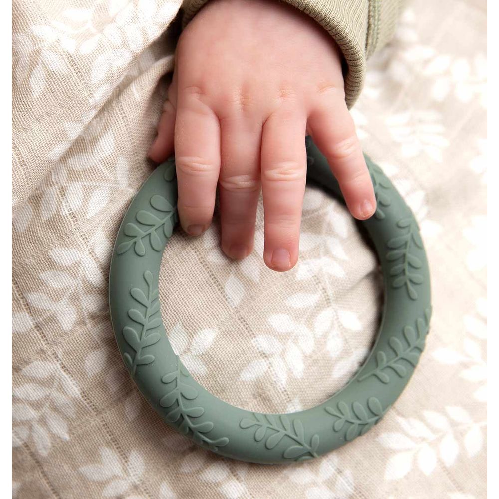 A little Lovely Company - Leaves Teether - Pack of 2 - Sage