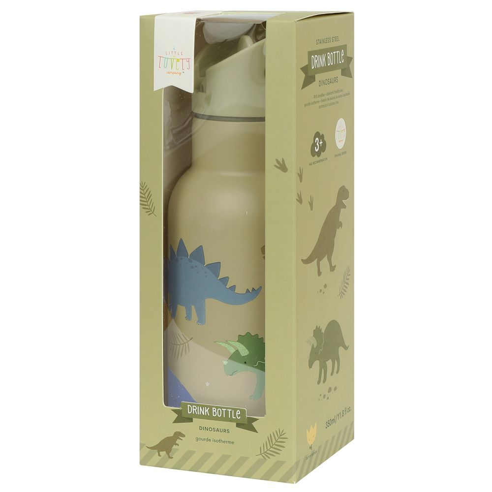 A Little Lovely Company - Stainless Steel Bottle - Dinosaurs - 350ml