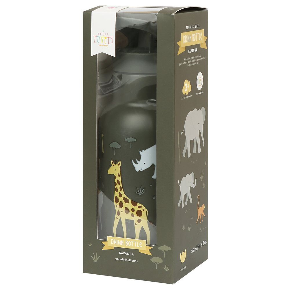 A Little Lovely Company - Stainless Steel Bottle - Savanna - 350ml