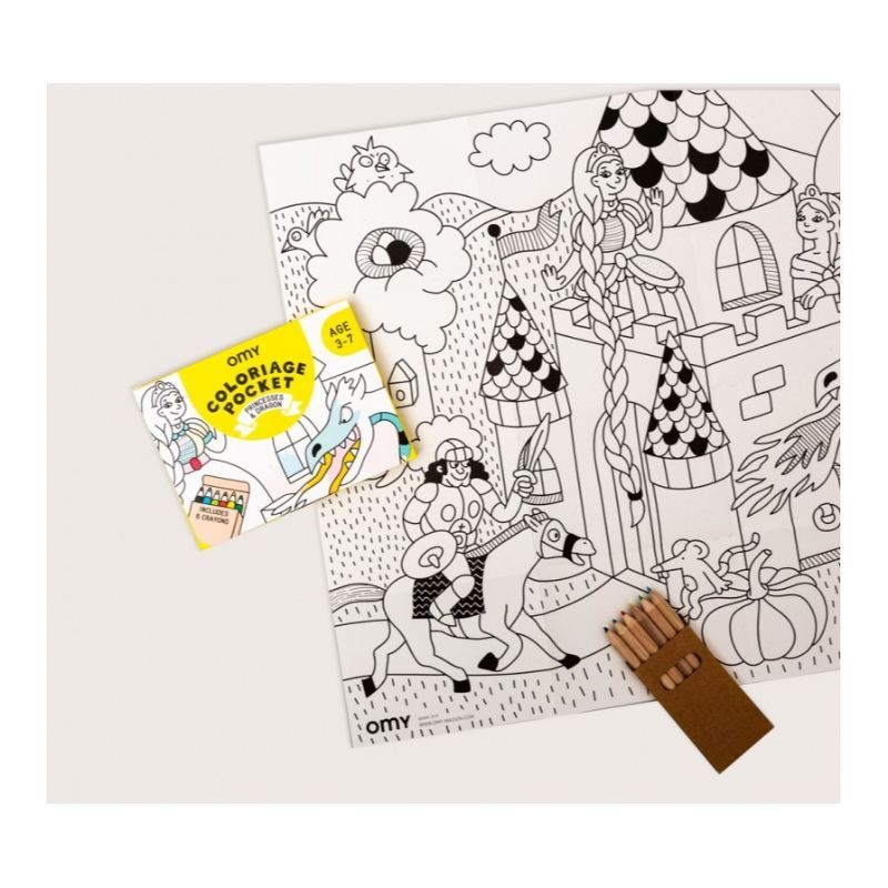 OMY - Pocket Coloring - Princesses & Dragons