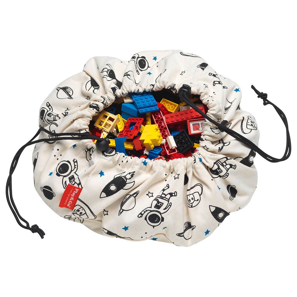 Play And Go - Mini Storage Bag Space Print - White