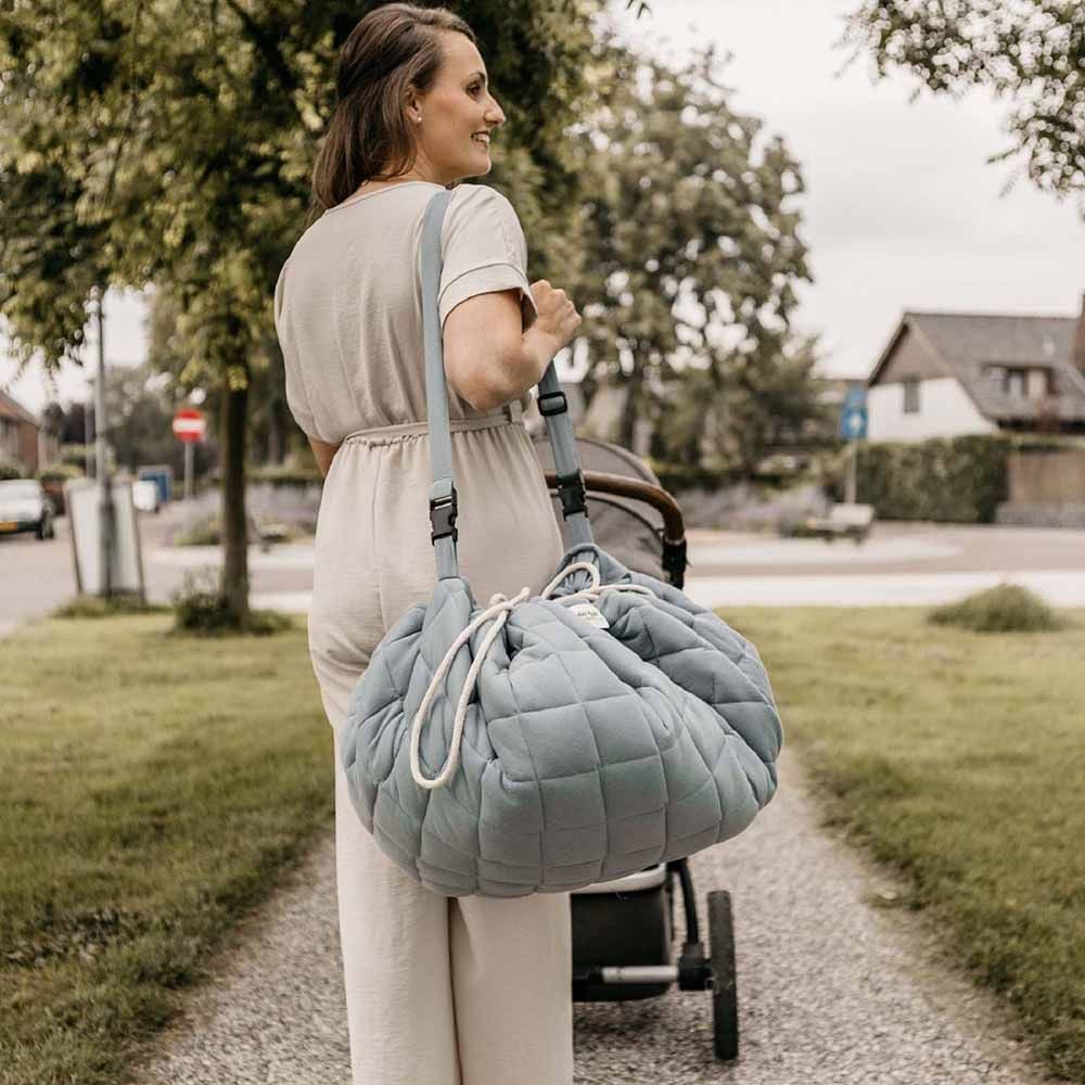 Play & Go - Playmat & Storage Bag - Organic Dusty Blue