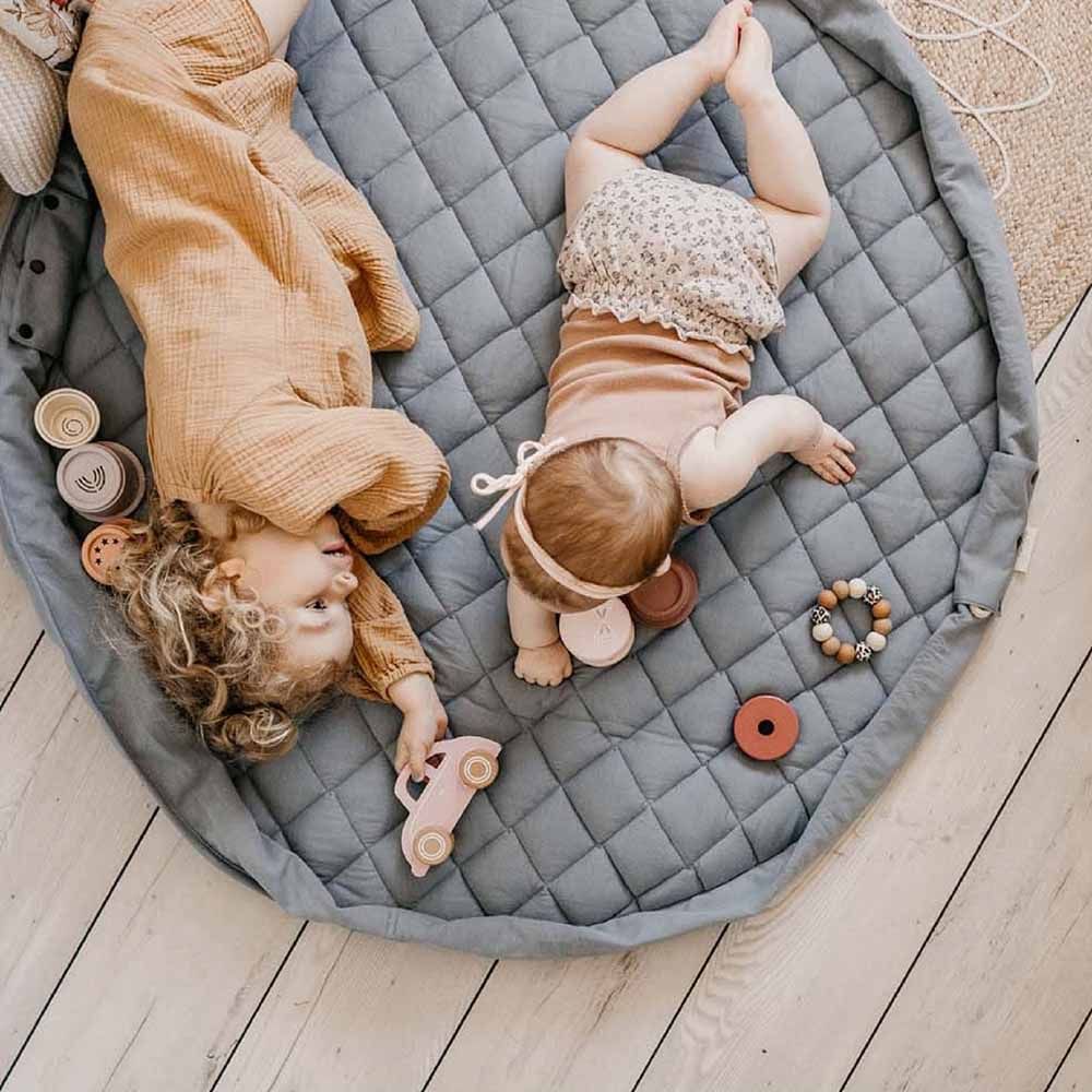 Play & Go - Playmat & Storage Bag - Organic Dusty Blue