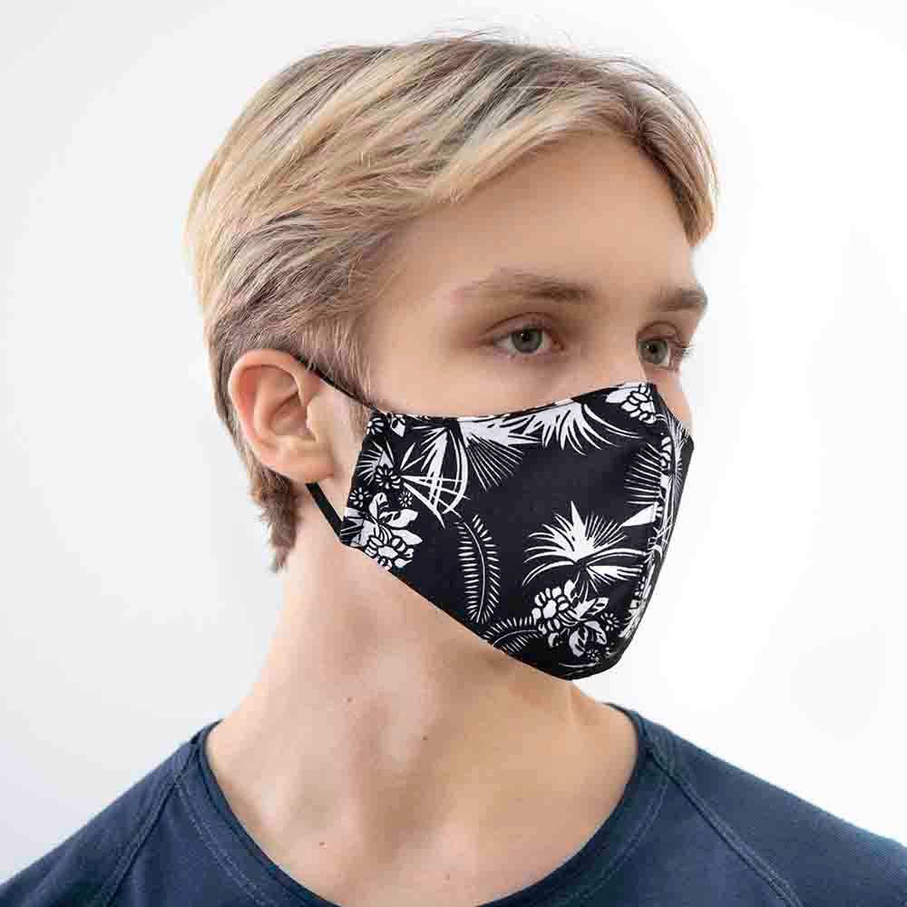 Coochy Coo - Fabric Mask - Black Flower