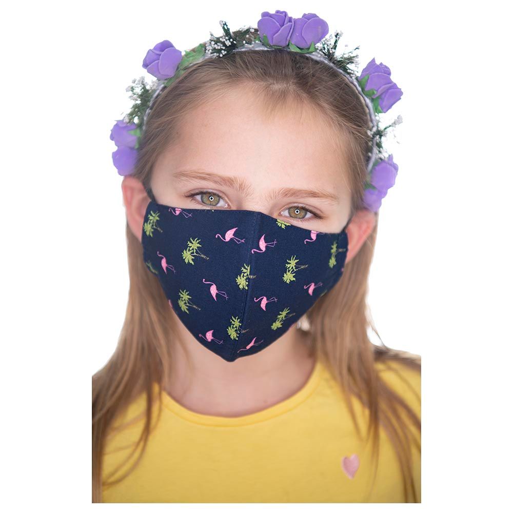 Coochy Coo - Fabric Mask For Kids & Adults - Navy & White