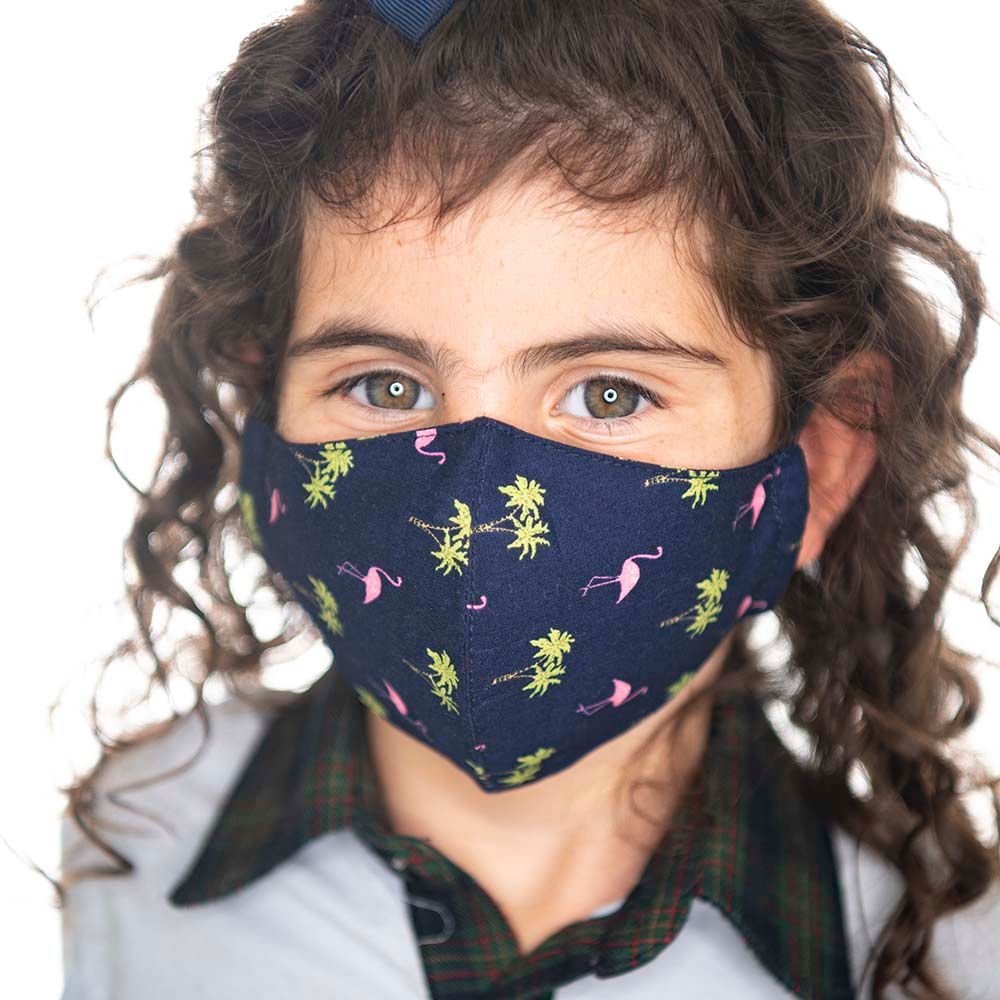 Coochy Coo - Fabric Mask For Kids & Adults - Navy & White