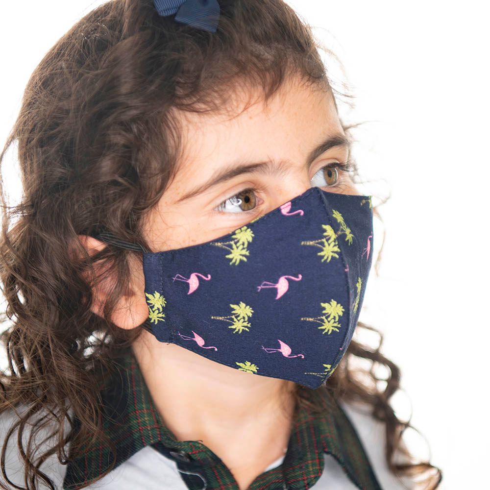 Coochy Coo - Fabric Mask For Kids & Adults - Navy & White