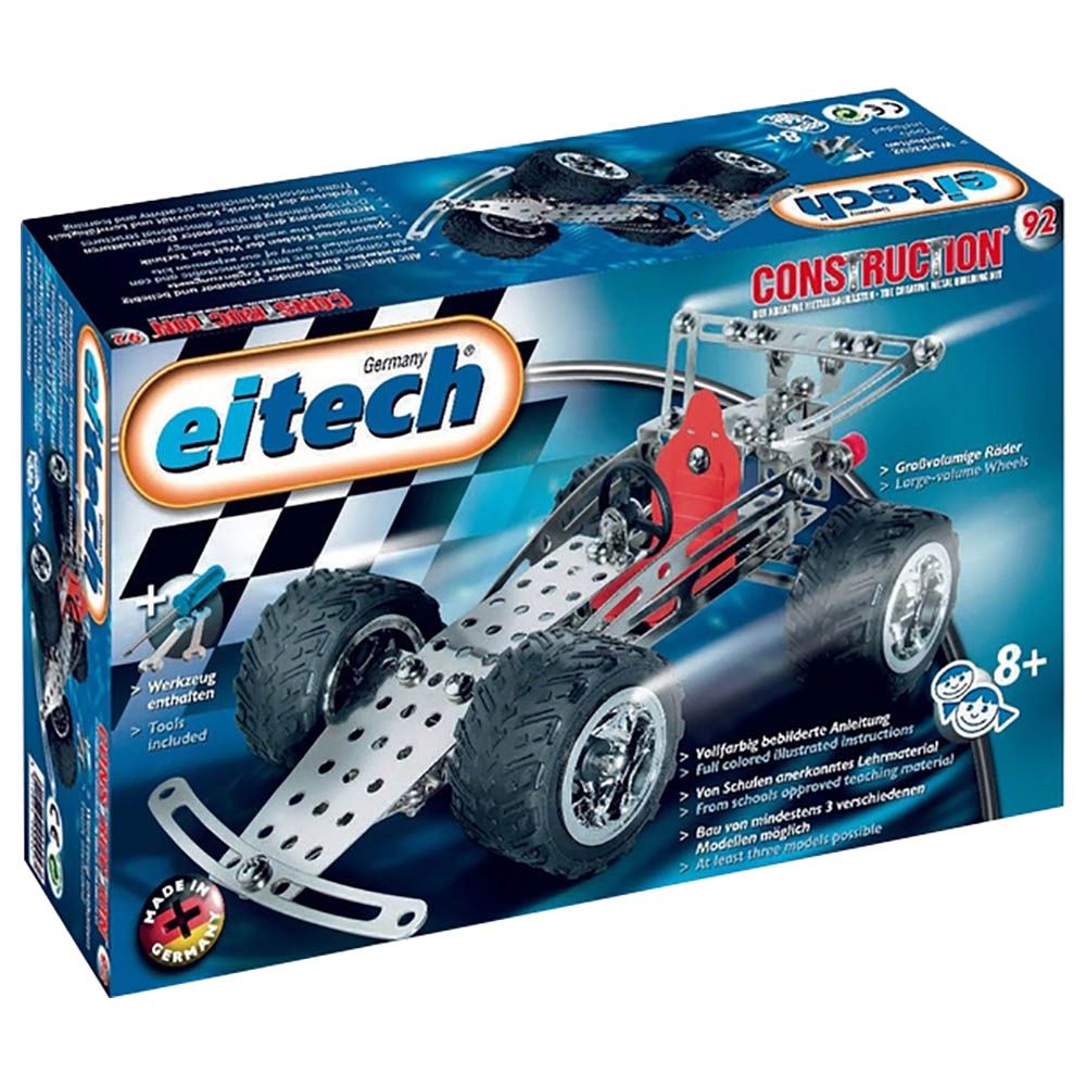 Eitech - 2-in-1 Racing Car / Quad Bike Junior Construction Metal Building Kit 180pcs