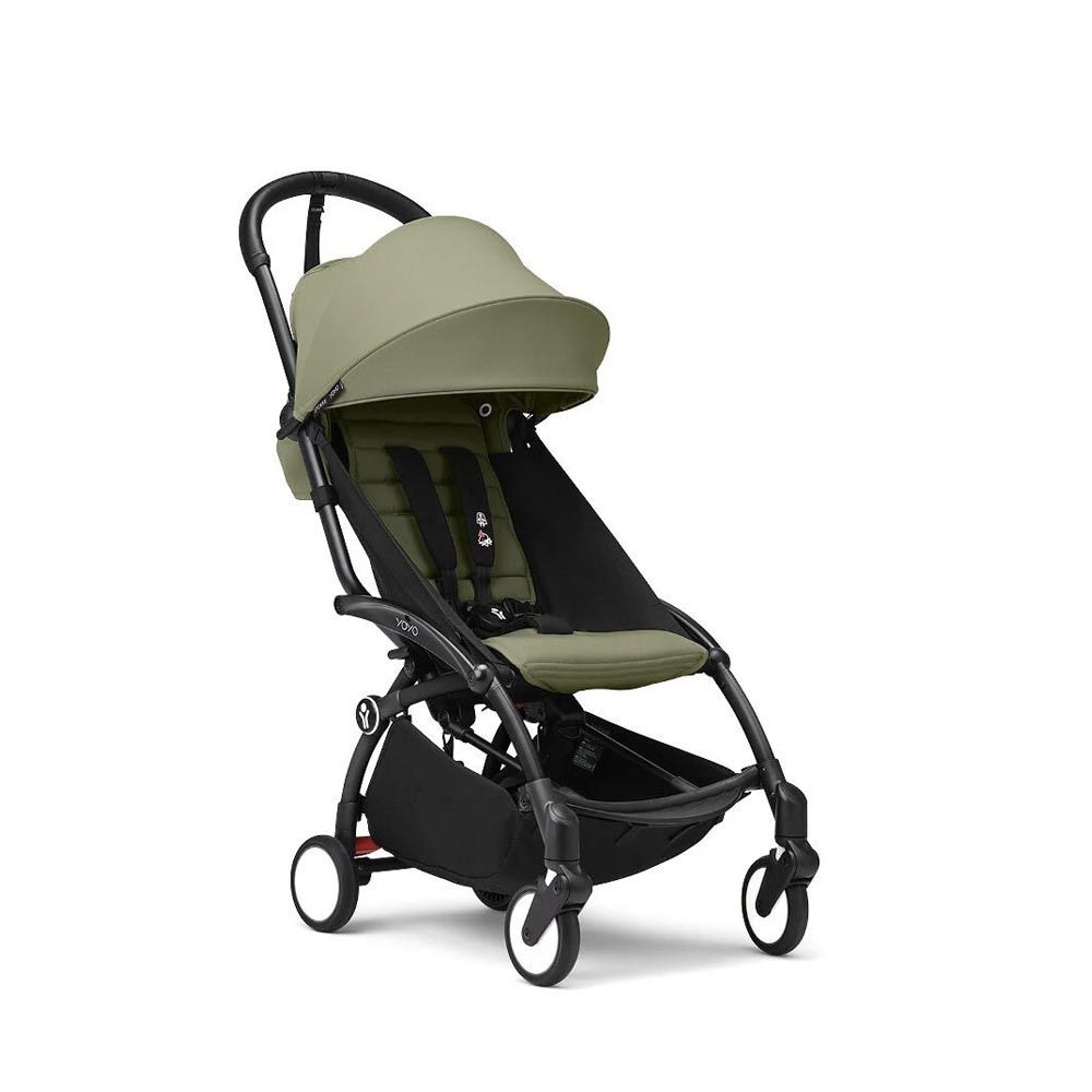 Stokke - Yoyo 3 Black Frame With Free 6+ Color Pack - Olive