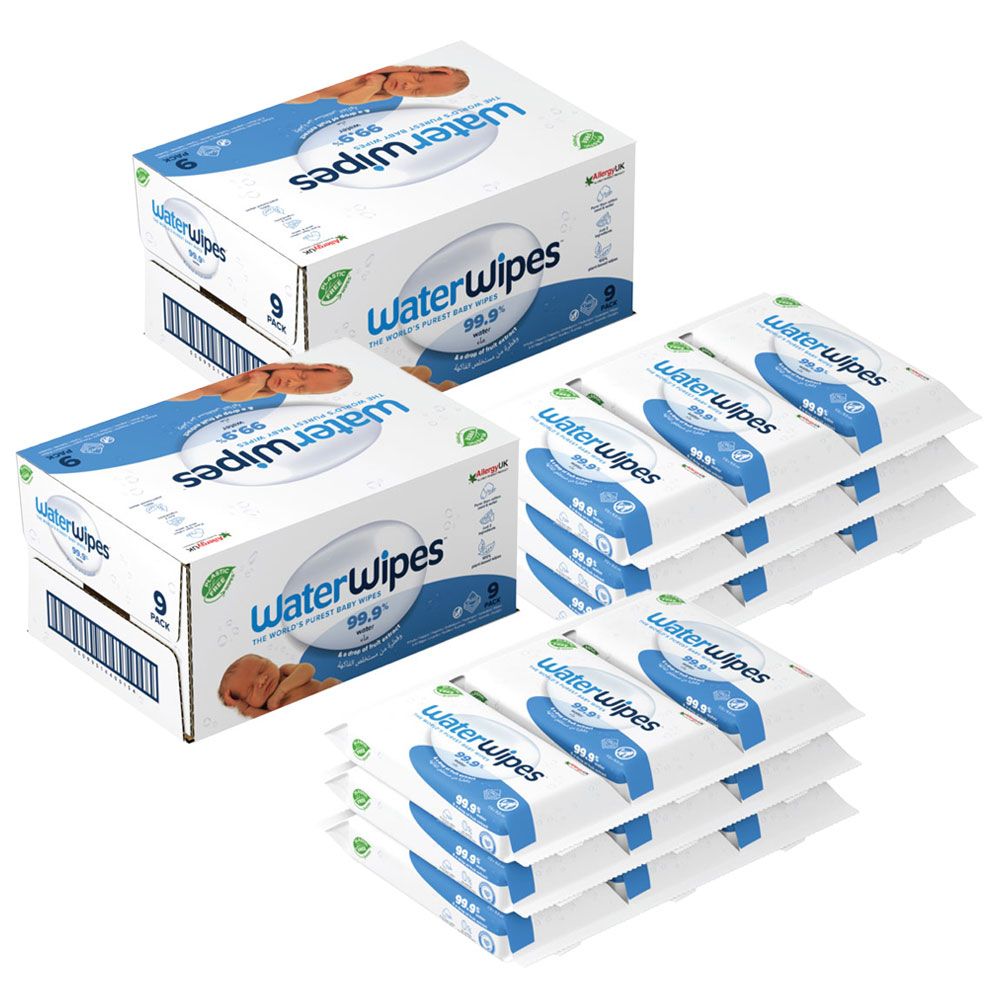 WaterWipes - Original Plastic Free Unscented Wet Wipes - 1080pcs