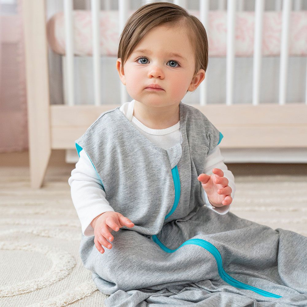 Halo - 100% Cotton Sleeping Bag - Midnight Moons + Heather Grey - 6-18M