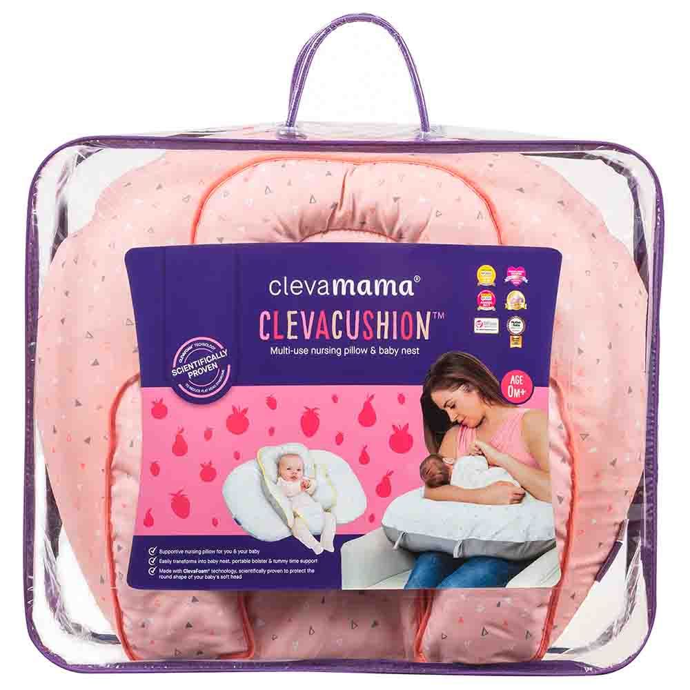 Clevamama - ClevaCushion Nursing Pillow & Baby Nest - Coral