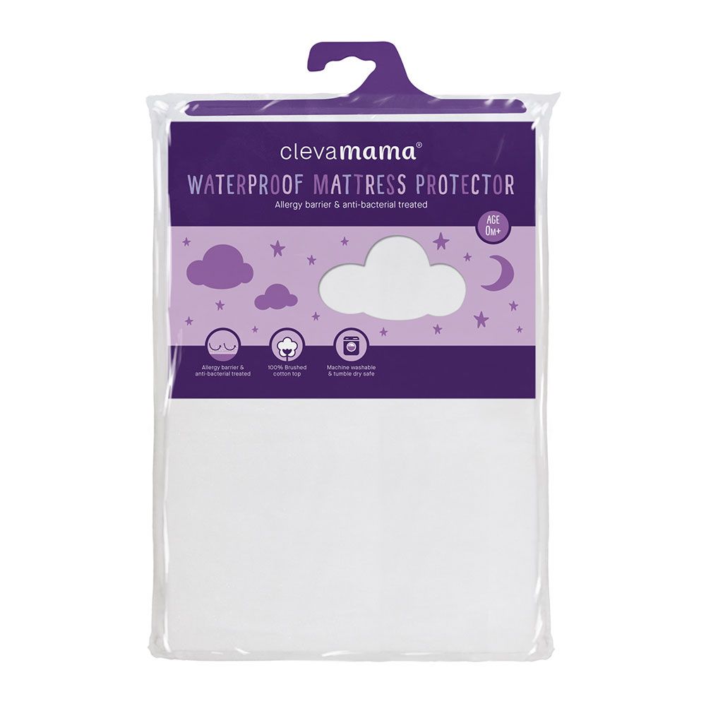 Clevamama - Brushed Fitted Waterproof Mattress Protector Cot