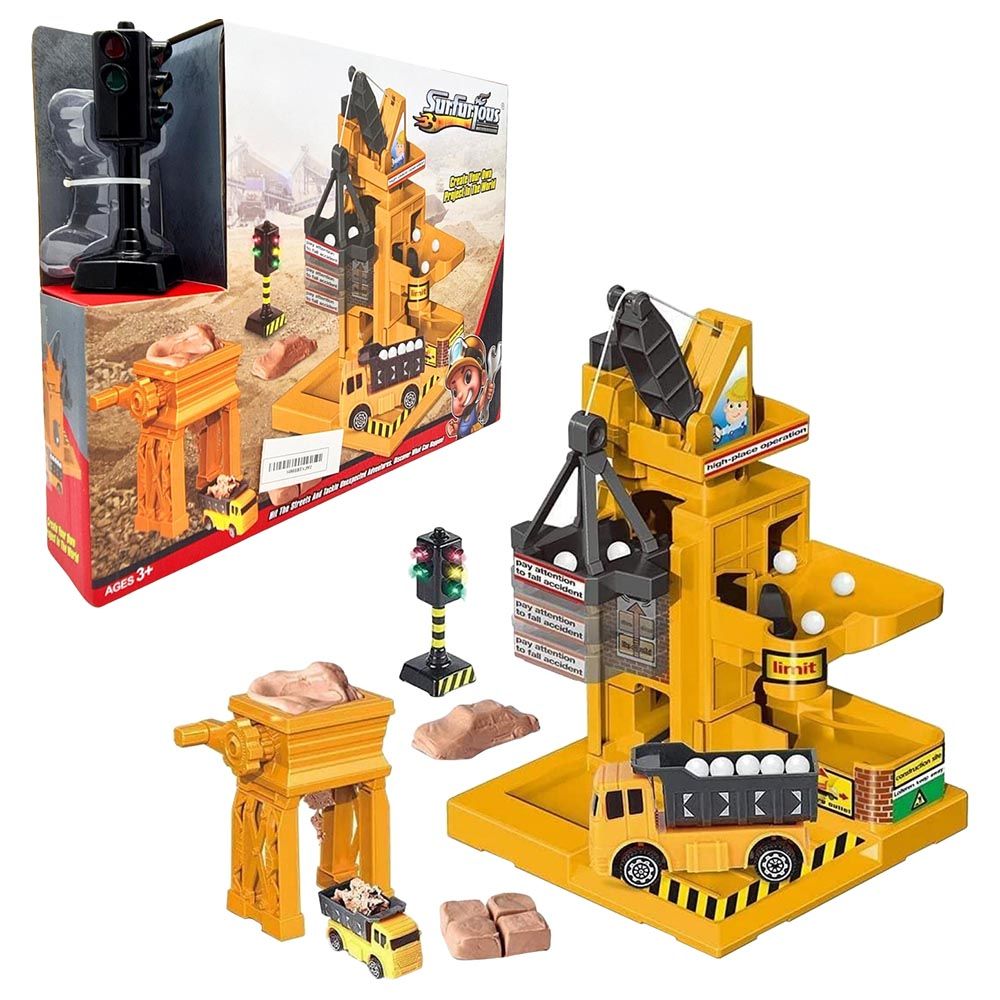 Fitto - Construction Crane w/ Play Doh & Truck Toy - Yellow