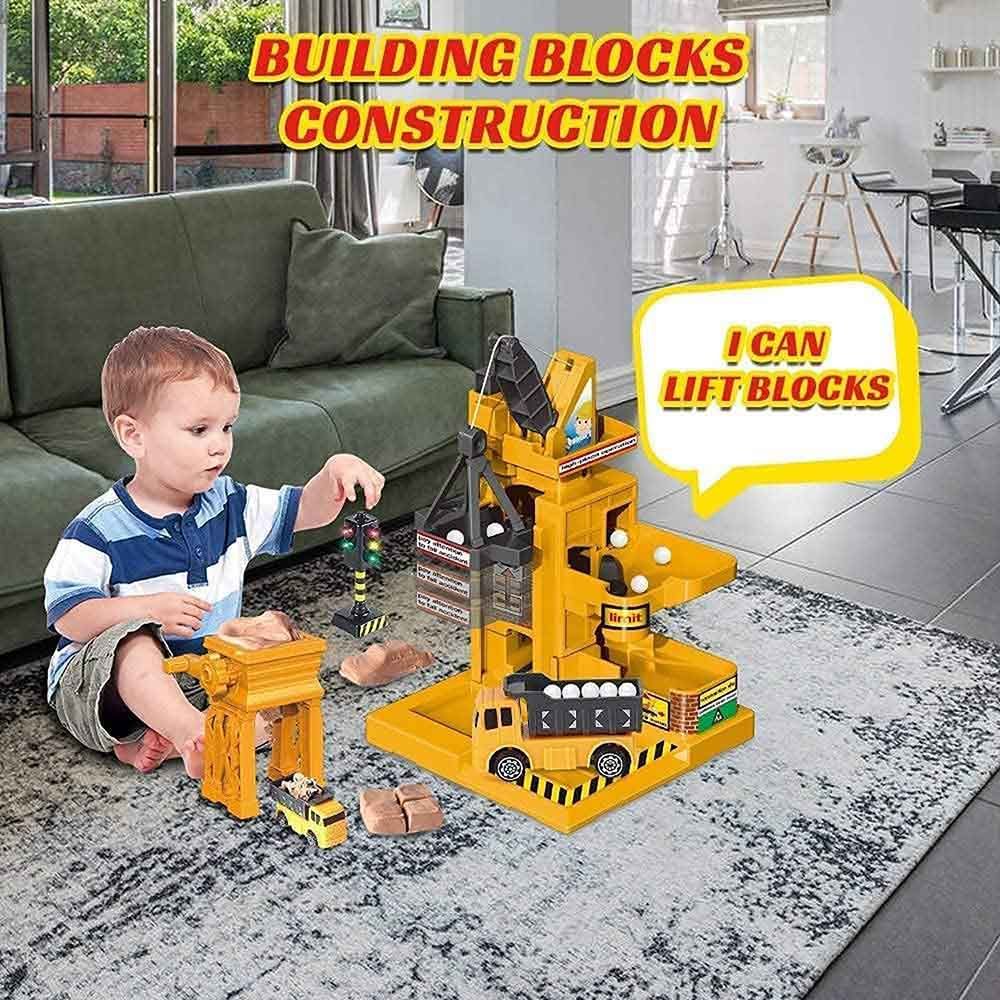 Fitto - Construction Crane w/ Play Doh & Truck Toy - Yellow