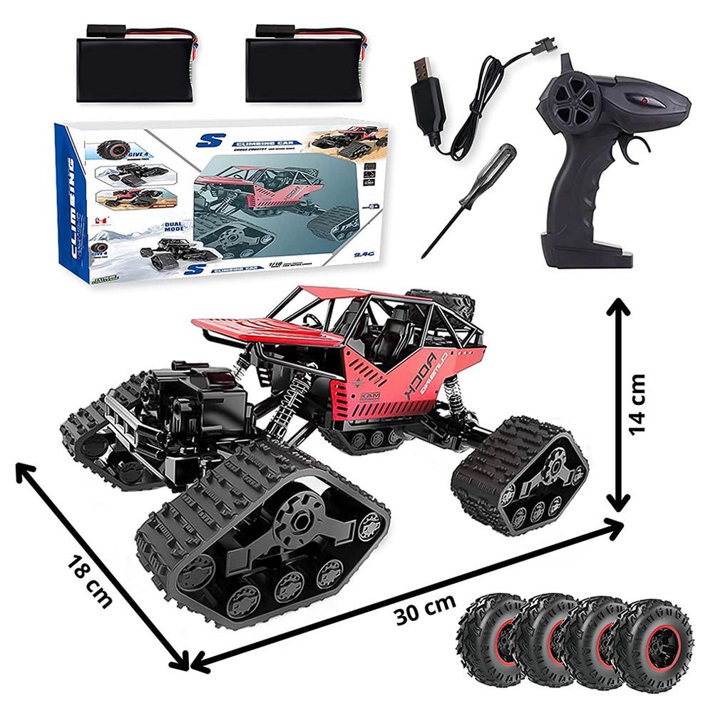 Fitto - 2-In-1 Remote Control Climbing Off-Road Monster Truck - Red