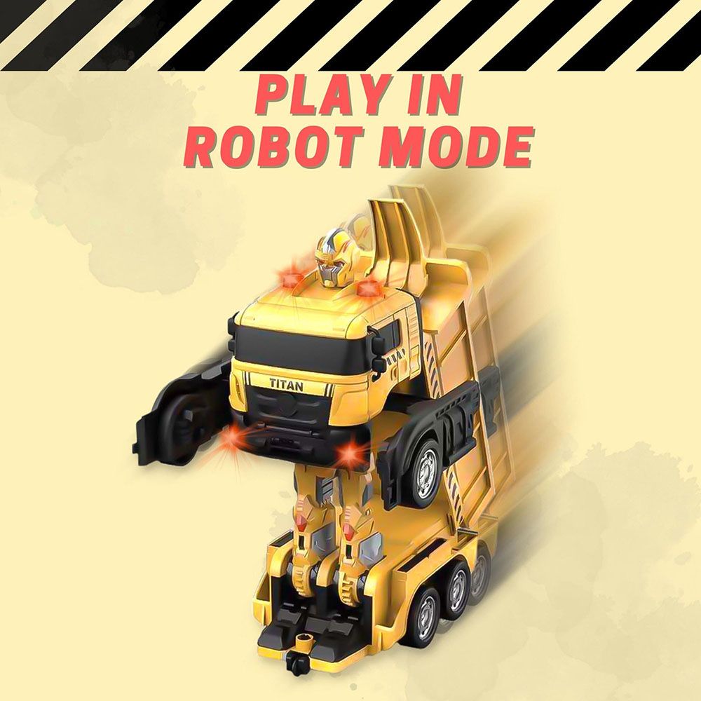 Fitto - Remote Control Construction Truck Transformer Toy - Yellow