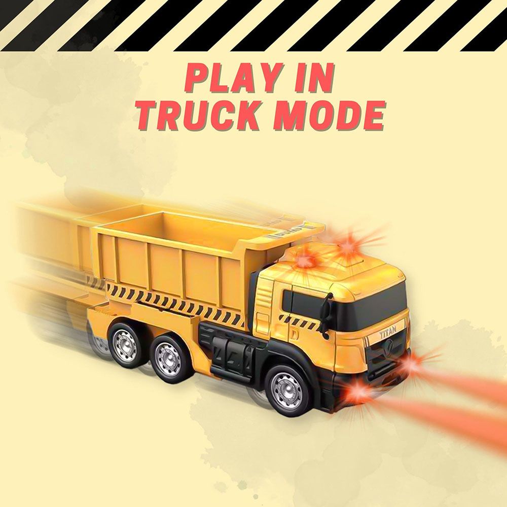 Fitto - Remote Control Construction Truck Transformer Toy - Yellow