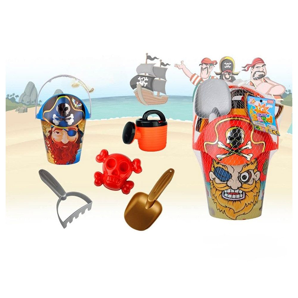 Fitto - Plastic Pirate Beach Toy Set - Red