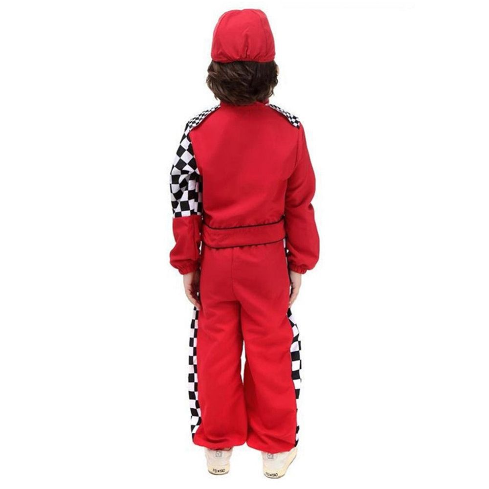 Fitto - Kids Racer Cosplay Race Car Driver Costume Set - Red