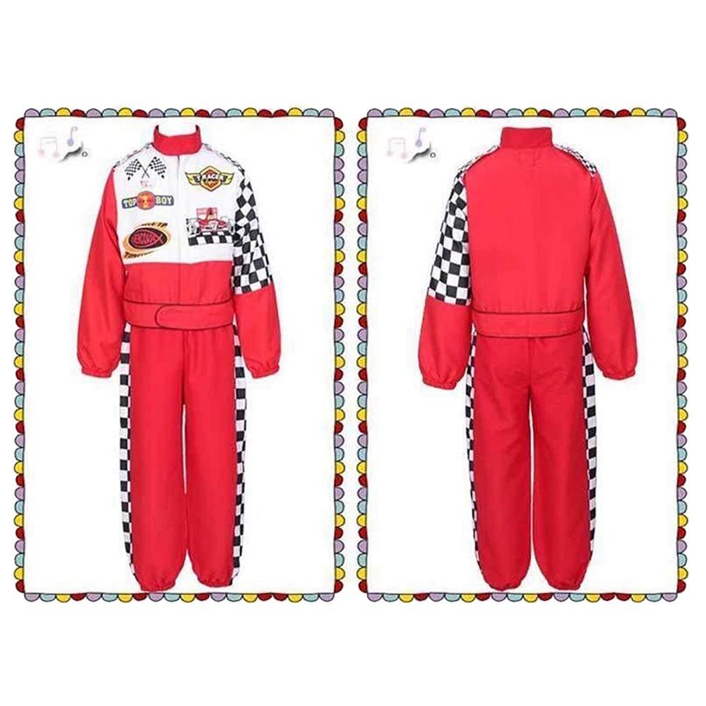 Fitto - Kids Racer Cosplay Race Car Driver Costume Set - Red