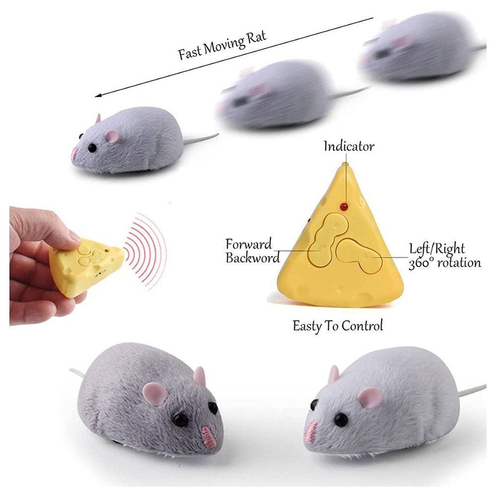 Fitto - Remote Control Electronic Mouse Toy - Grey