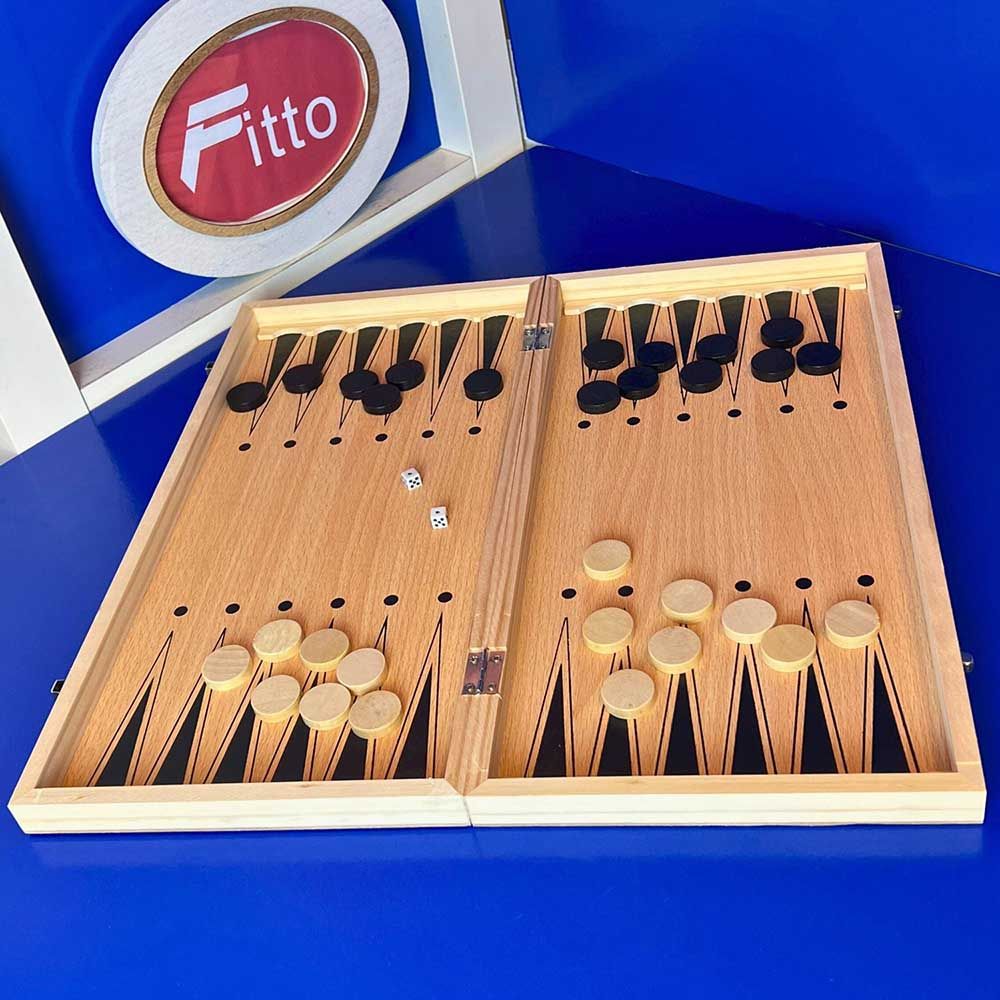 Fitto - 3-In-1 Wooden Classic Chess Set - 39cm