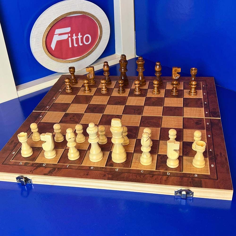 Fitto - 3-In-1 Wooden Classic Chess Set - 39cm