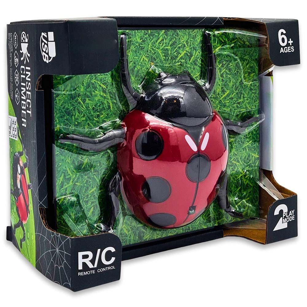 Fitto - Remote Control Wall Climbing Ladybug Toy - Red