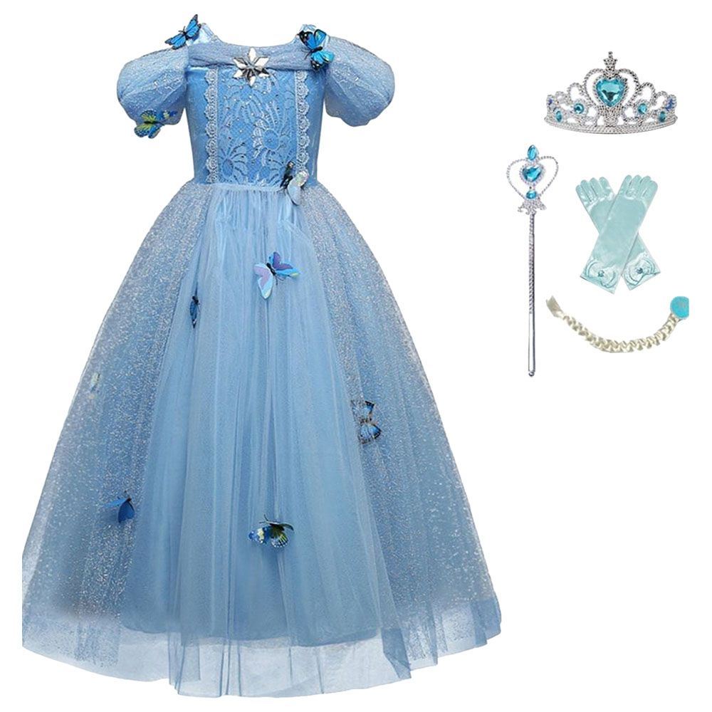 Fitto - Cinderella Butterfly Dress Up Set - Blue/Purple