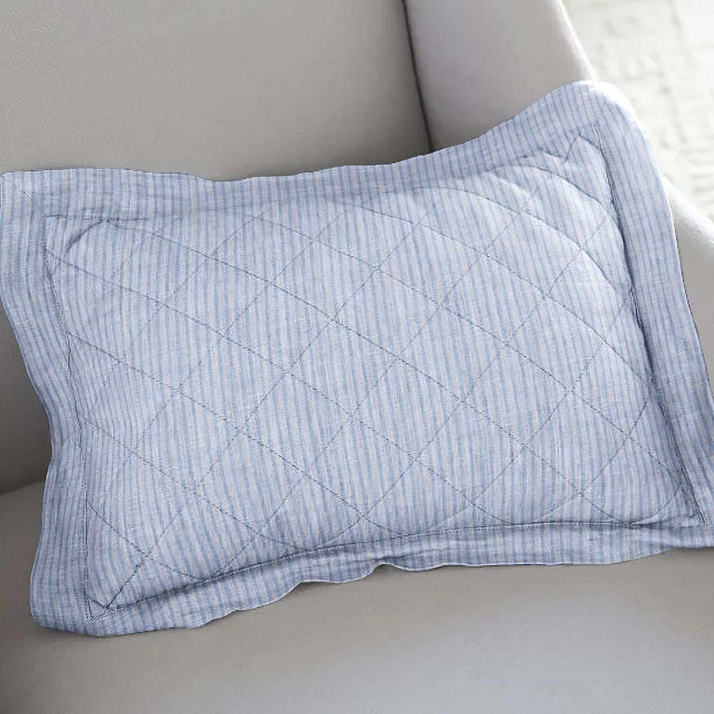 The Baby Atelier - Baby Pillow Cover w/o Filler Blue Stripes