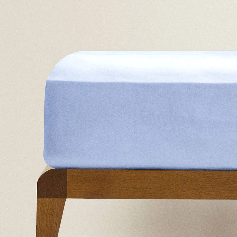 The Baby Atelier - Organic Fitted Crib Sheet - Light Blue