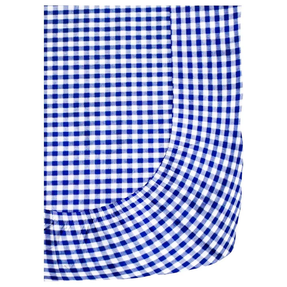 The Baby Atelier - Organic Fitted Crib Sheet 66.04 x 134.62cm - Navy Checks