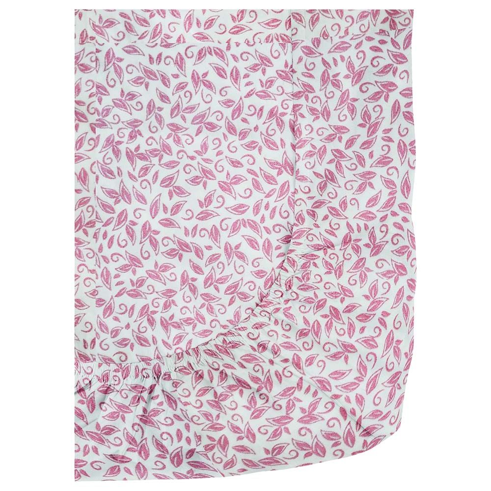 The Baby Atelier - 100% Organic Fitted Single Sheet - Red Flower