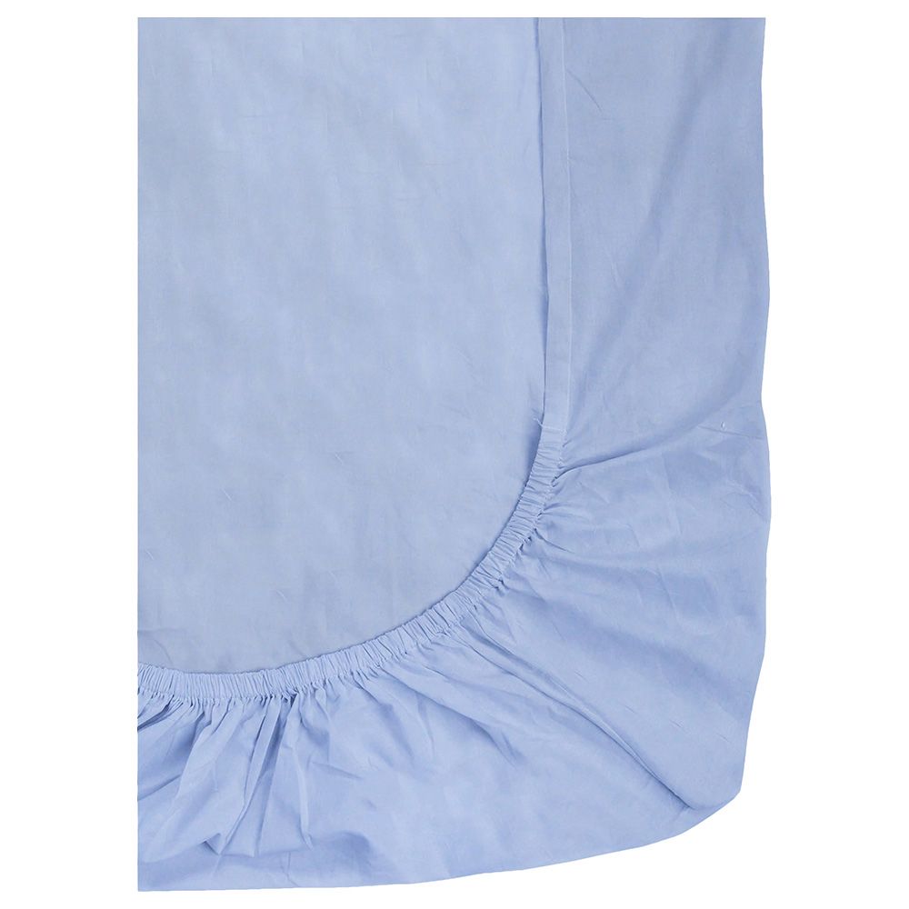 The Baby Atelier - 100% Organic Fitted Queen Sheet - Light Blue 