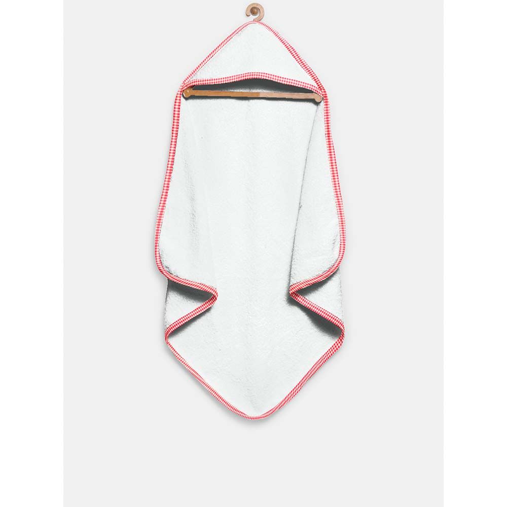 The Baby Atelier - Baby Hooded Towel Set - Red Checks