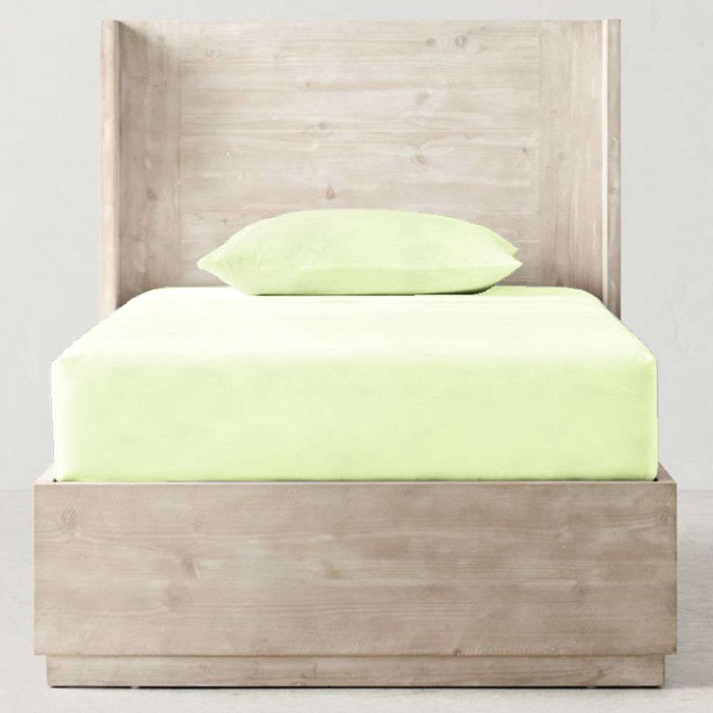 The Baby Atelier Organic Fitted Single Sheet Set, Lime Green