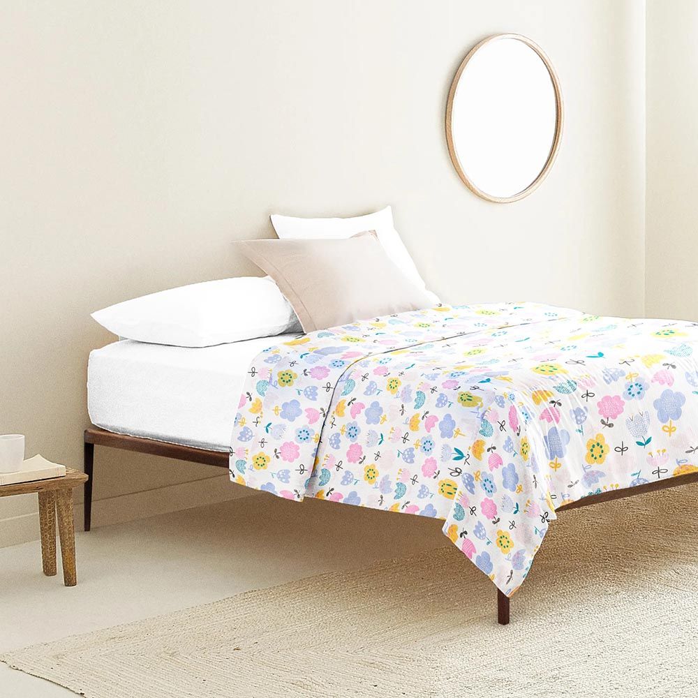 The Baby Atelier - Junior Bed Cover - Single - Whimsical Flowers