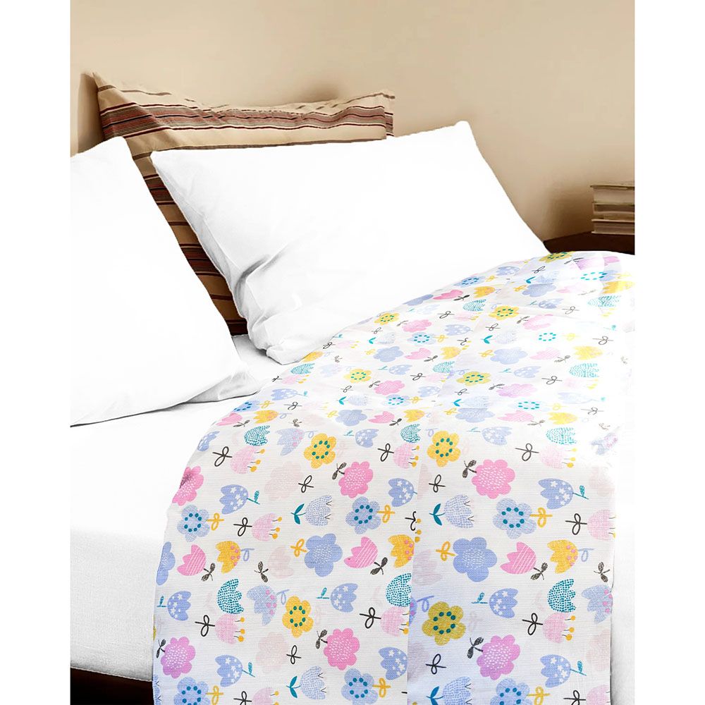 The Baby Atelier - Junior Bed Cover - Single - Whimsical Flowers