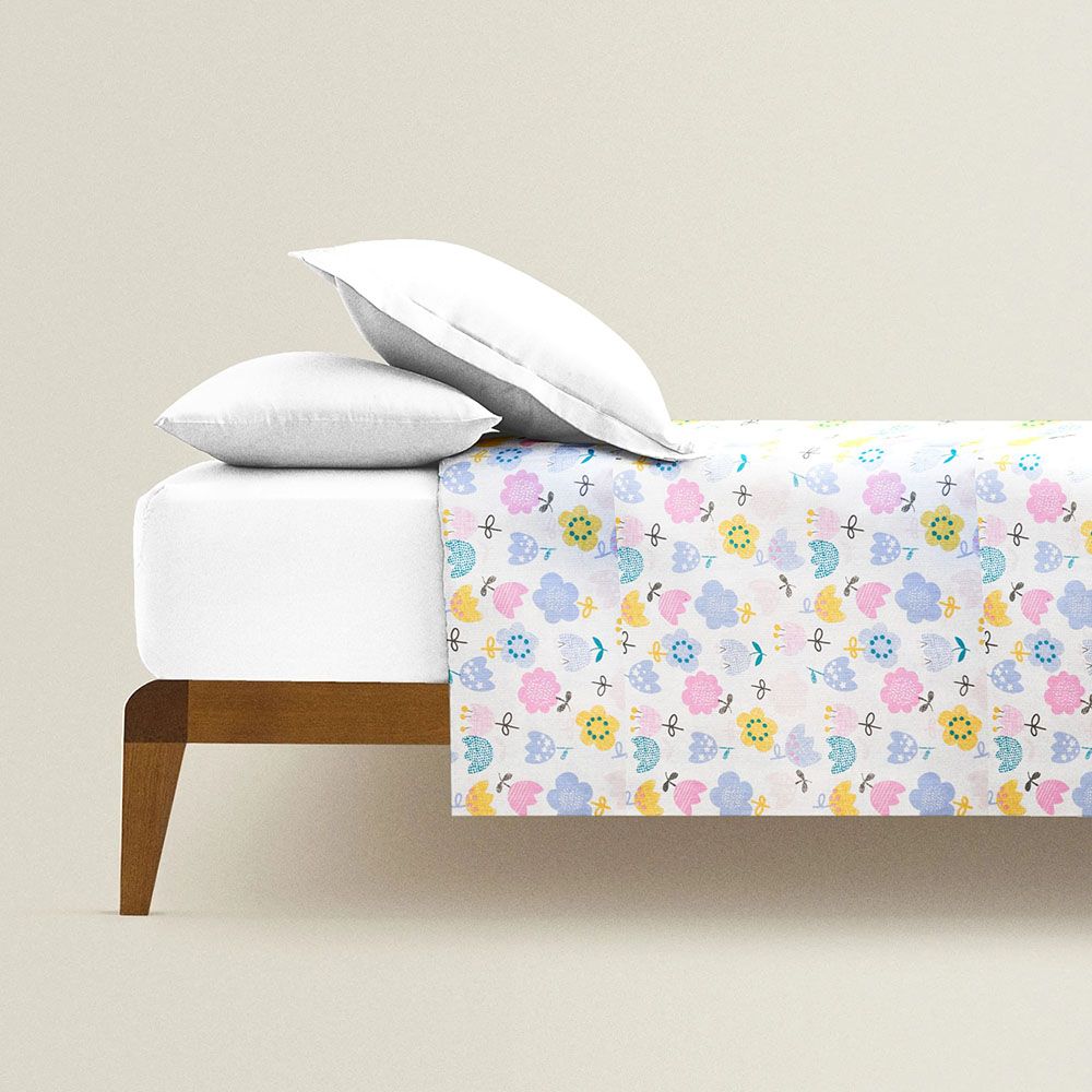 The Baby Atelier - Junior Bed Cover - Single - Whimsical Flowers