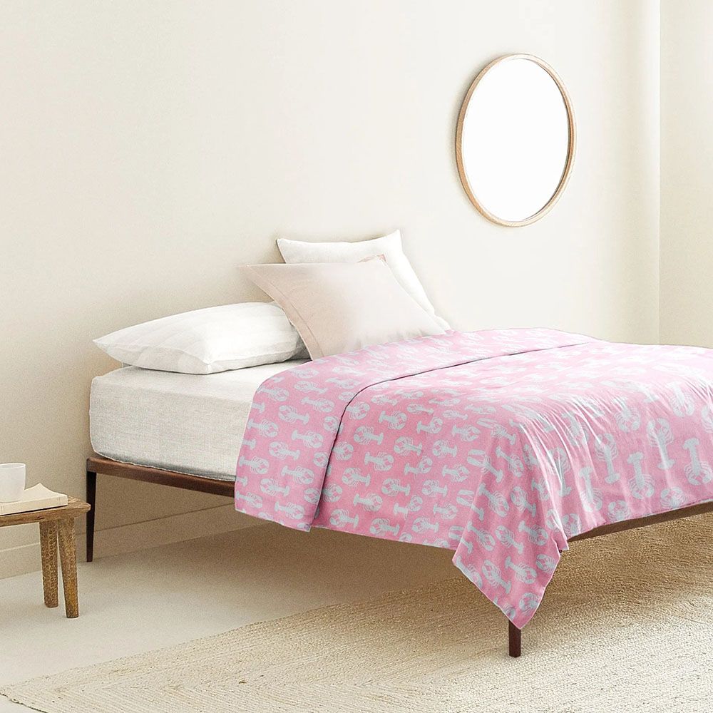 The Baby Atelier - Junior Bed Cover - Queen - Pink Crab