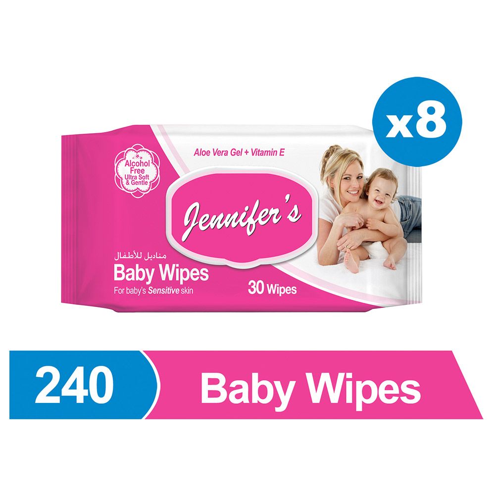 Jennifer's Baby Wipes Pack of 8 - 240 Wipes