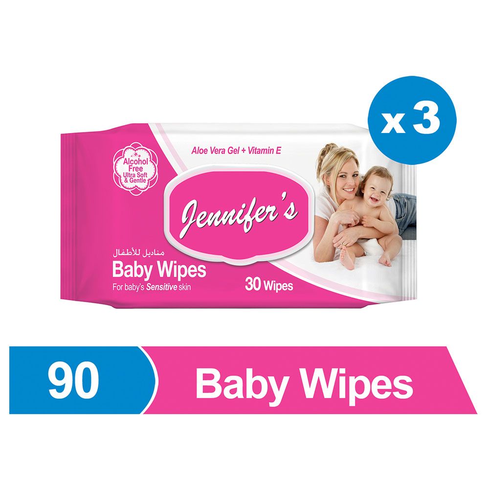 Jennifer's Baby Wipes 30s Pack of 3