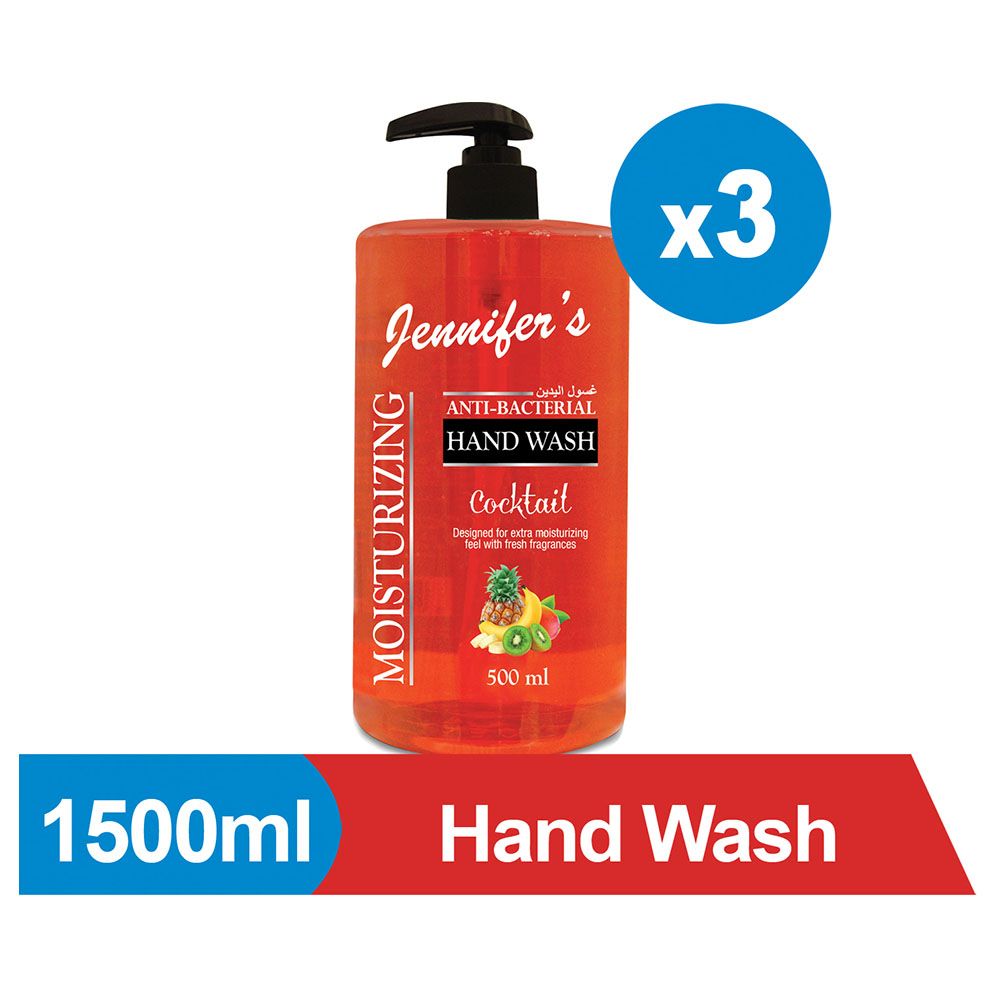 Jennifer's Hand Wash 500ml Cocktail x3 1500ml